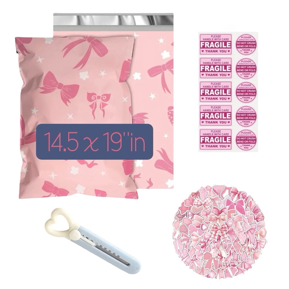 Pink bow Large polymailers mini set ! 🎀🎀🎀🎀🎀